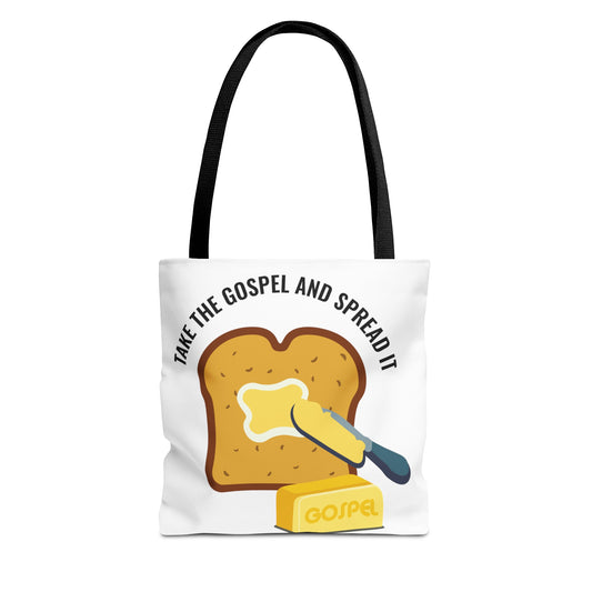 Take the Gospel and Spread It Tote Bag - Inspirational Tote Bag - Motivational Tote Bag